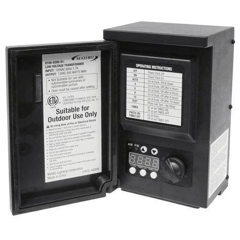 6 cm Intermatic weatherproof cover not included. . Malibu low voltage transformer manual